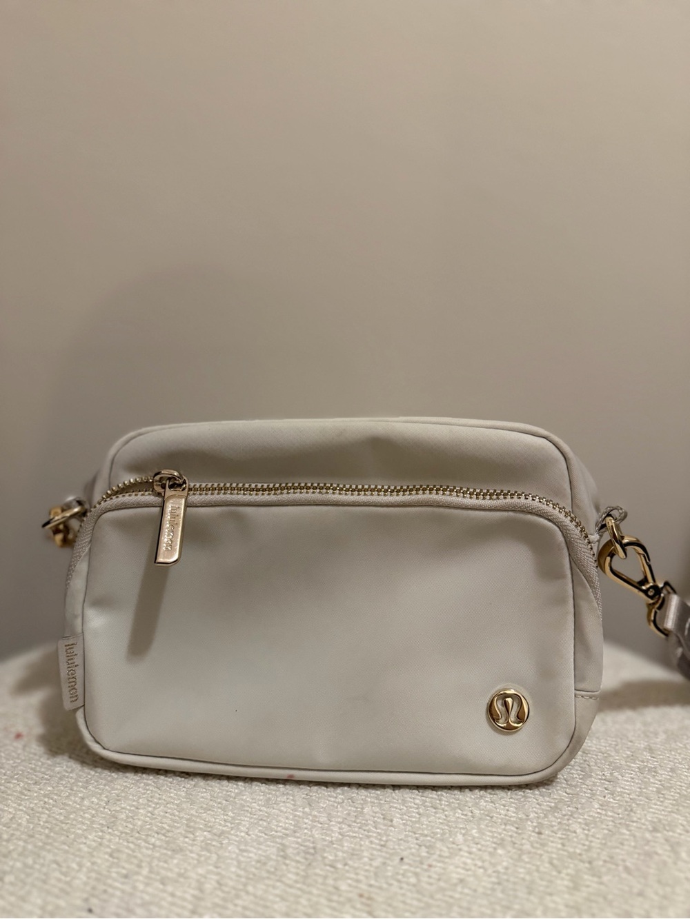 lululemon athletica Cream Crossbody with Gold Accents